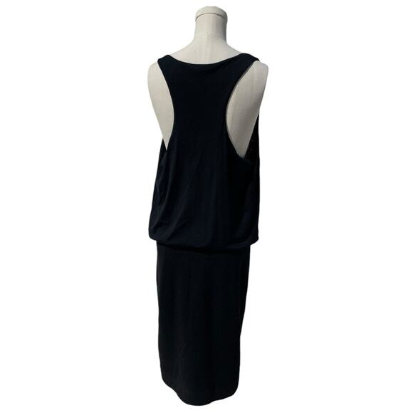 Tory Burch Black Glam Sequin Dress Wool Skirt Cowl Neck Party Holiday Sleeveless - Picture 4 of 6